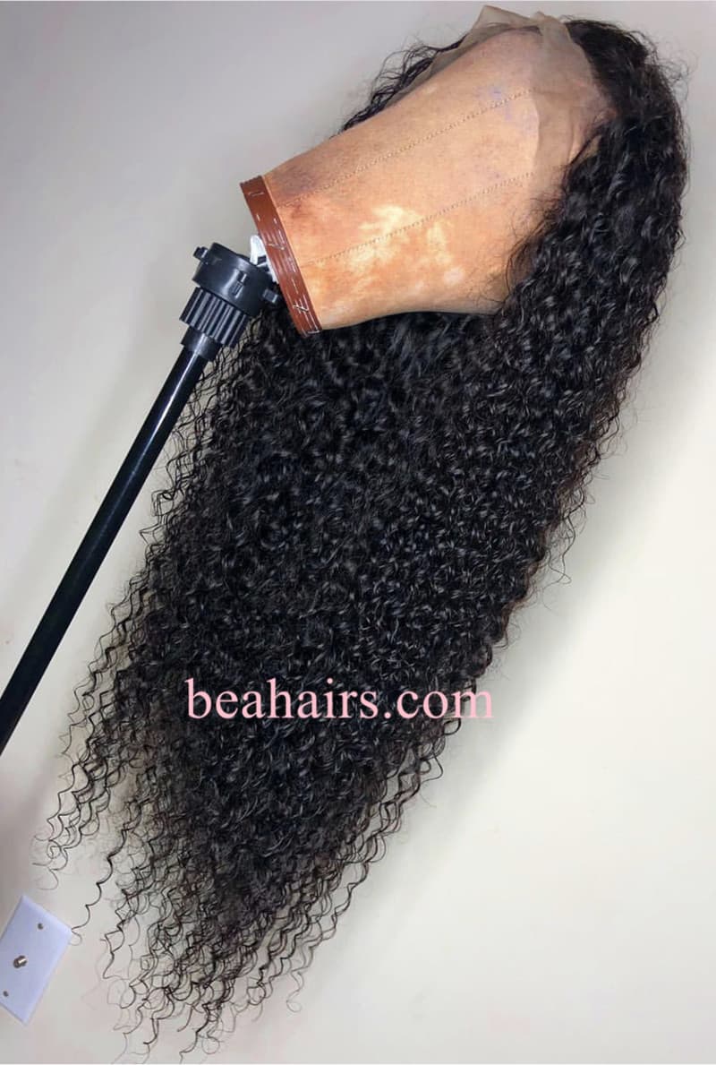 Pre Plucked Brazilian Virgin Kinky Curly 360 Frontal Lace Wig [dc555